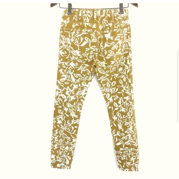 24 CROPPED PATTERNED MUSTARD & WHITE DVF ❤️s Current/Elliott Jeans - Picture 3 of 8